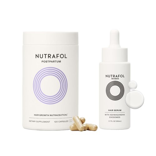 Nutrafol Postpartum Hair Growth Supplements & Serum - Clinically Tested for Thickness & Strength | 1 Month Supply, 1.7 Fl Oz