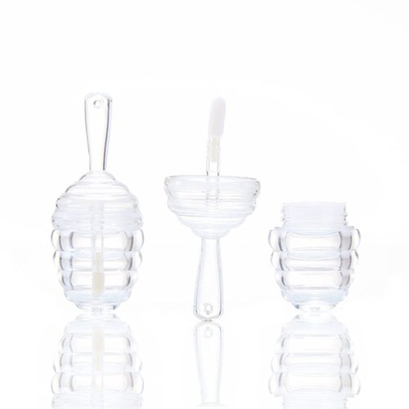 DEAYOU 30 Pack Empty Lip Gloss Tubes with Wand, Honey Pots Shaped Refillable Plastic Lipgloss Containers, Clear Lipstick Brush Bottles for Women DIY Makeup, Lipgloss Making Kit, 0.2OZ/ 6ml
