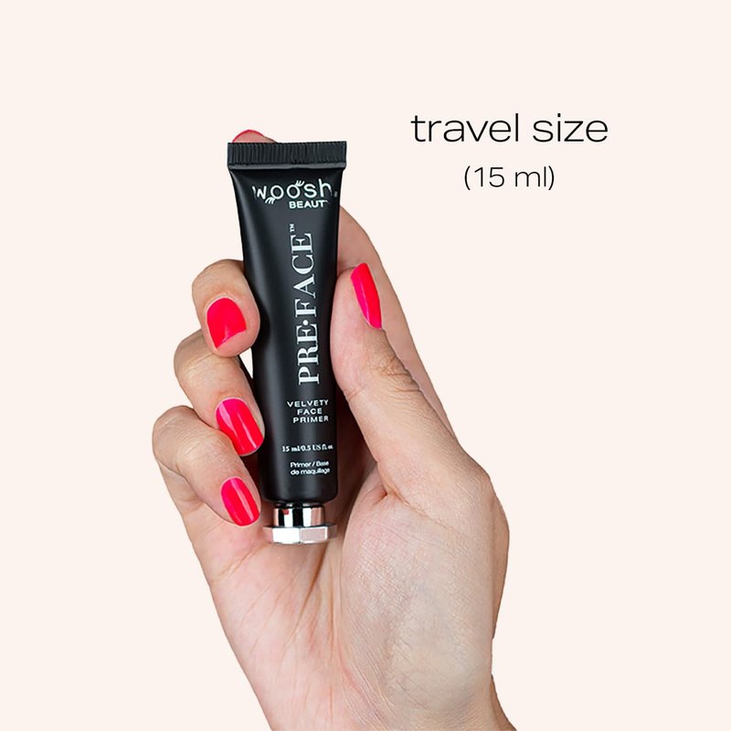 Woosh Beauty Pre•Face Primer - Hydrating, Long-Lasting Vegan Formula | Pore Minimizer (Travel Size, 15 ml)