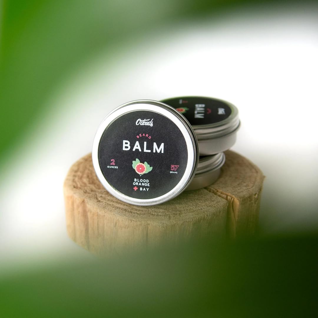 O'Douds Natural Beard Balm - Beard Conditioner & Softener - Plant-Based Grooming that Moisturizes, Conditions & Tames Facial Hair - Blood Orange & Bay, 2oz.