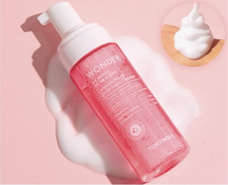 TONYMOLY Wonder Ceramide Mochi Micellar Foam Cleanser – Gentle Korean Face Wash with Ceramides, Cica & Aloe – Hydrating Daily Cleanser for All Skin Types