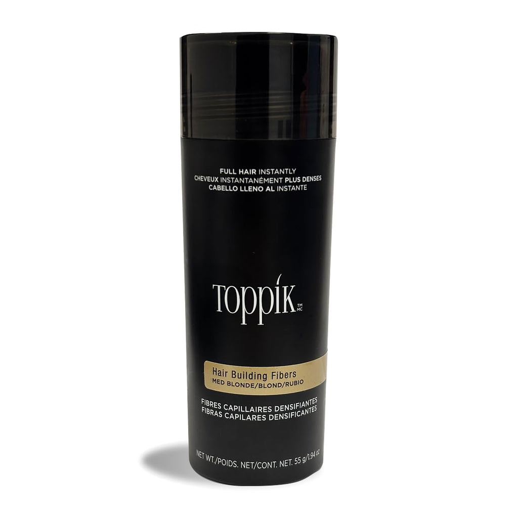 Toppik Hair Building Fibers, Medium Blonde, 1.94 Ounce Fill In Fine or Thinning Hair, Instantly Thicker, Fuller Looking, 9 Shades for Men & Women, Keratin Protein Formula