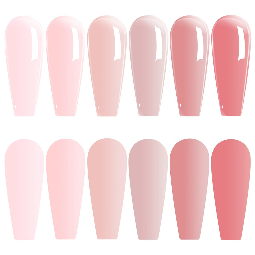 Vishine Nude Gel Polish Kit, Sheer Milky Pink Jelly Transparent Nail Polish UV LED Gel Nail Polish Varnish Nail Art DIY Saon 6Pcs 8ML