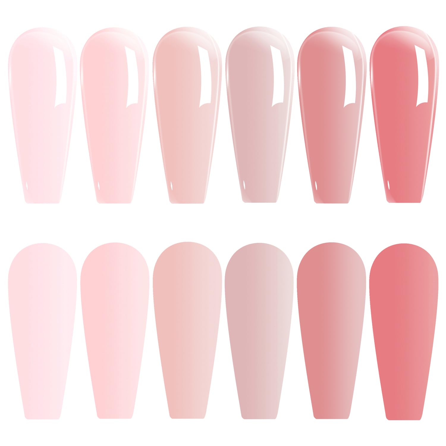 Vishine Nude Gel Polish Kit, Sheer Milky Pink Jelly Transparent Nail Polish UV LED Gel Nail Polish Varnish Nail Art DIY Saon 6Pcs 8ML