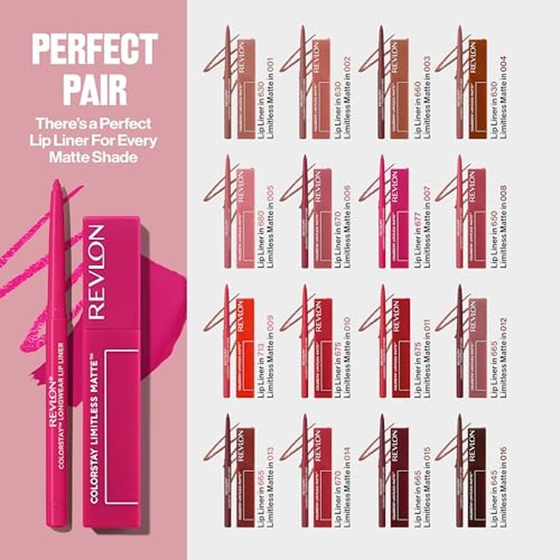 Revlon ColorStay Limitless Matte Liquid Lipstick, Vegan Formula, No-Budge, Longwear Lip Color, Long Lasting, Lightweight/Comfortable, Waterproof, 010 Top Talent, 0.17 fl oz