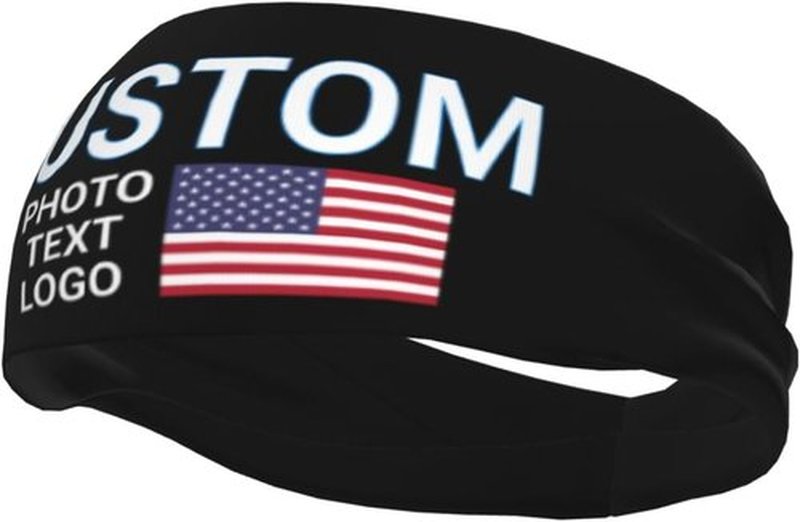 Skiennix Custom Sports Headband - Moisture-Wicking, Breathable Sweatband | Personalized Photo/Logo/Text