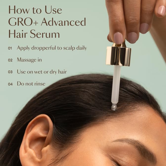 VEGAMOUR GRO+ Advanced Hair Serum for Improving Hair Density, Tonic Reduces Shedding and Promotes a Healthy Scalp, 1 pack