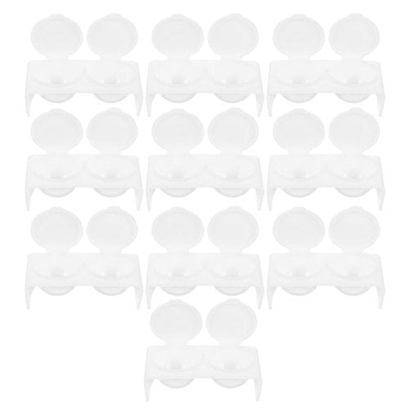 Lurrose 10pcs Acrylic Liquid Cup: Monomer Dish - Dappen Dish With Lid - Plastics Nail Double Cups For Mixing Acrylic Powder Liquid