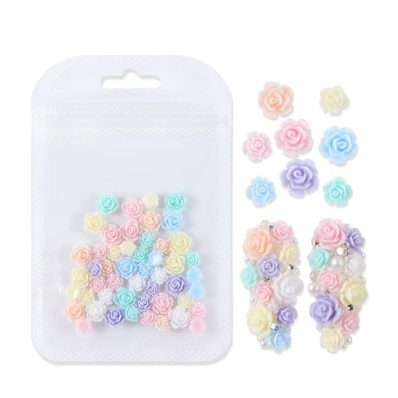 Flower Leaf Nail Charms 3D Mini Charms for Nails Design Nail Floral Leaves Flat Back DIY Nail Art Decoration for Women Girls Spring Nails Art Supplies Accessories 2 Bags