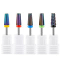 Eyech 5Pcs Nail Drill Bits Set for Acrylic Nails, Multifunctional Tungsten Steel 5 in 1 Nail Polishing Grinding Head Manicure Tool
