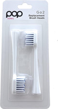 Pop Sonic Replacement Toothbrush Heads (Pack of 2) - Toothbrush Head w/Super Soft Dupont Tynex Nylon Bristles (Go Plus Sonic)