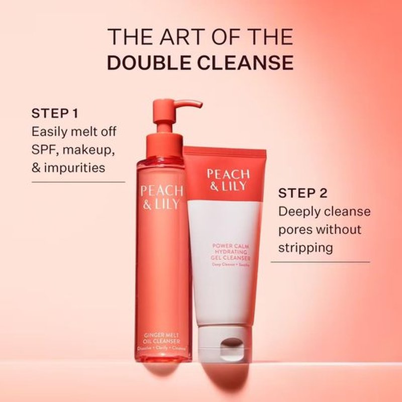 Peach & Lily - Power Calm Hydrating Gel Cleanser - Gentle Face Wash & Makeup Remover (3.38 oz) - Vegan, Cruelty-Free Korean Skincare