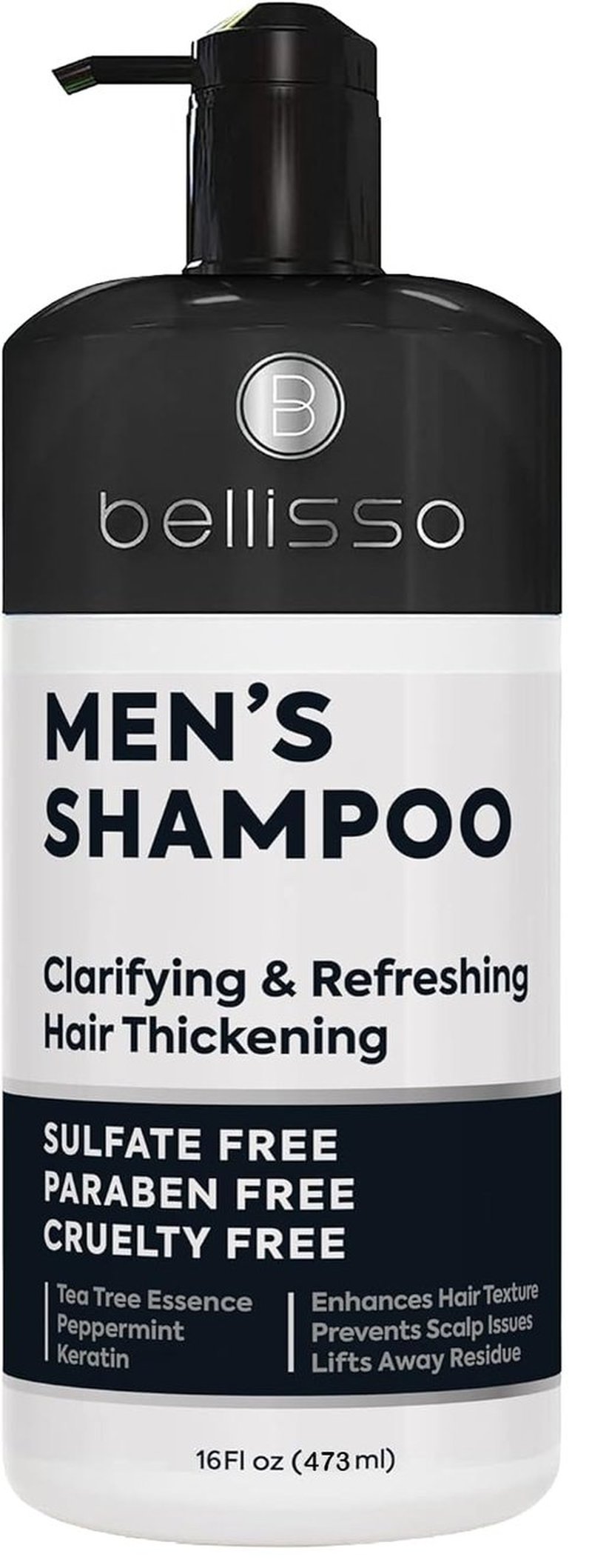 Skiennix Men's Shampoo - Tea Tree Oil & Peppermint - Sulfate & Paraben Free | Clarifying & Refreshing Formula for Oily Hair