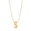 Leo & Luca Balloon Initial Necklace - Bubble Letter Gold Necklace - Personalized Gift - Gold Plated Trendy Alphabet Pendant - Letter 'P'