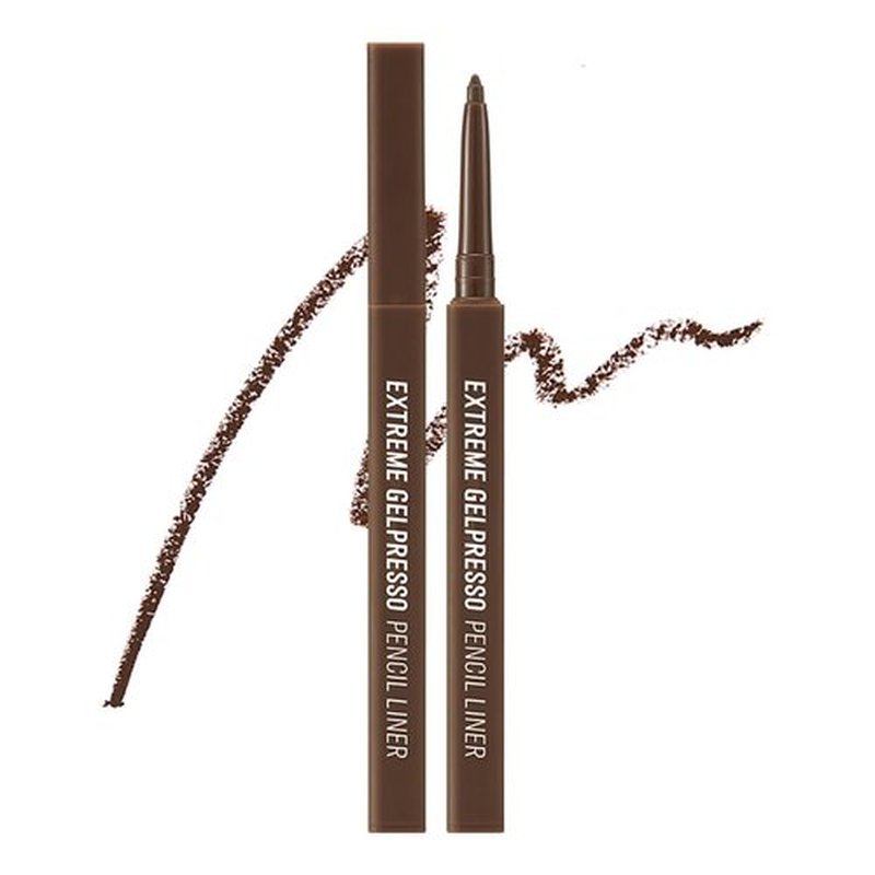 CLIO Extreme Gelpresso Pencil Eyeliner - Waterproof Gel Formula for High Pigment Color | 002 Deep Brown