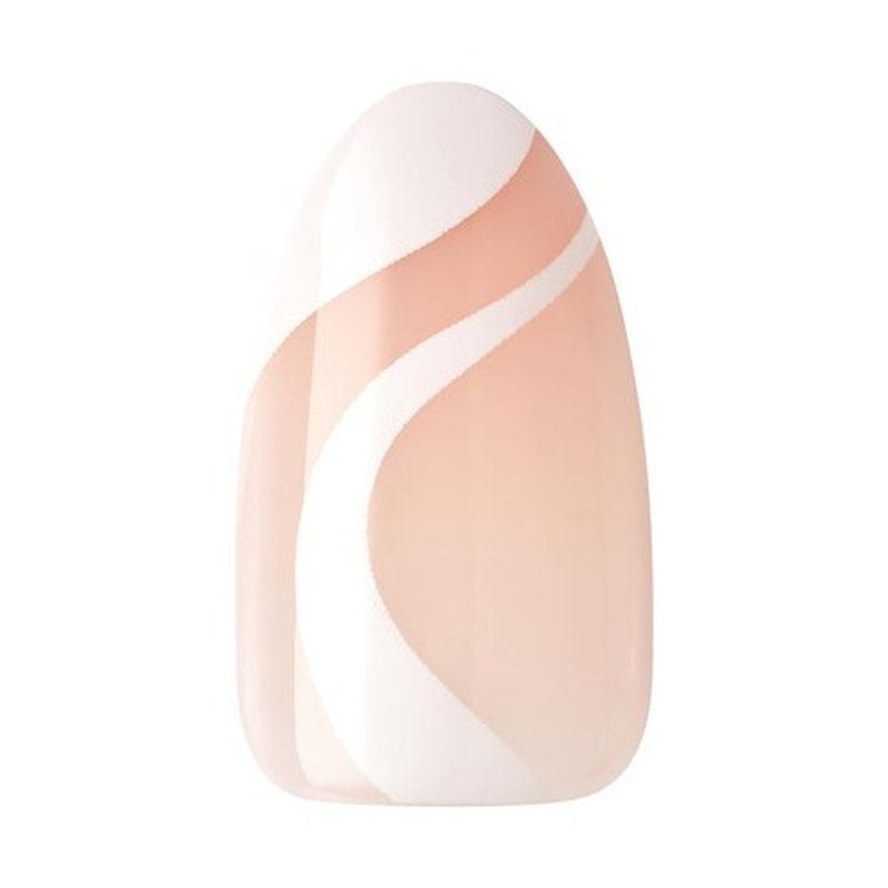 KISS imPRESS No Glue Mani Press On Nails, Design, 'On My Mind', White, Medium Size, Almond Shape, Includes 30 Nails, Prep Pad, Instructions Sheet, 1 Manicure Stick, 1 Mini File