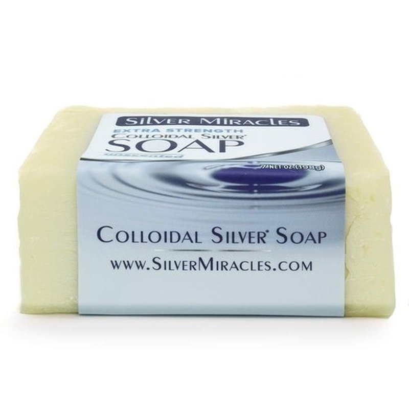 Silver Miracles - Extra Strength Colloidal Silver Soap - All Natural Nano Silver Face and Body Cleanser - Unscented - 6.5 ounces