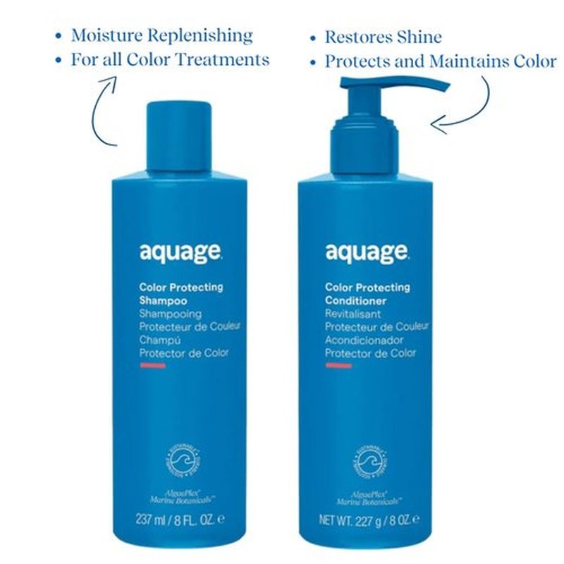 AQUAGE Color Care Regimen Bundle - Color Protecting Shampoo & Conditioner for Vibrant, Healthy Hair | 8 Oz Each