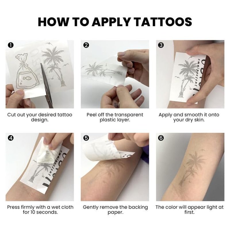 UBICA Semi Permanent Tattoos, 2 Sheets Realistic Temporary Tattoos for Women, Fake Tattoos for Wrists Ankles Neck, Waterproof, No Reflective, Lasts 1-2 Weeks (Large floral & Geometric Flower Moon)
