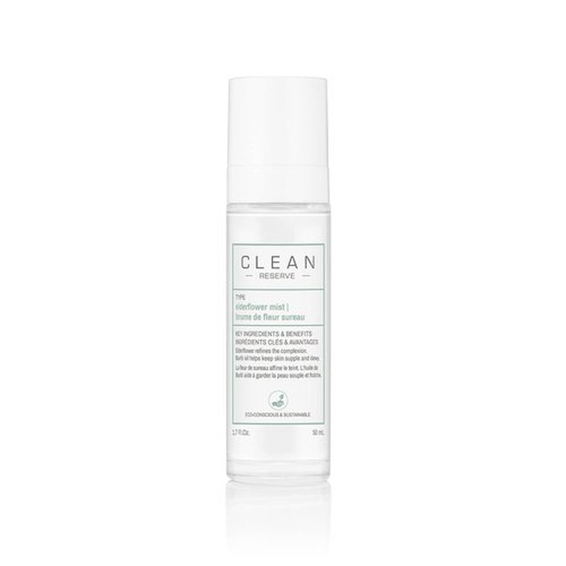 CLEAN RESERVE Elderflower Face Mist - Hydrating Vegan Formula for Refreshing Skin