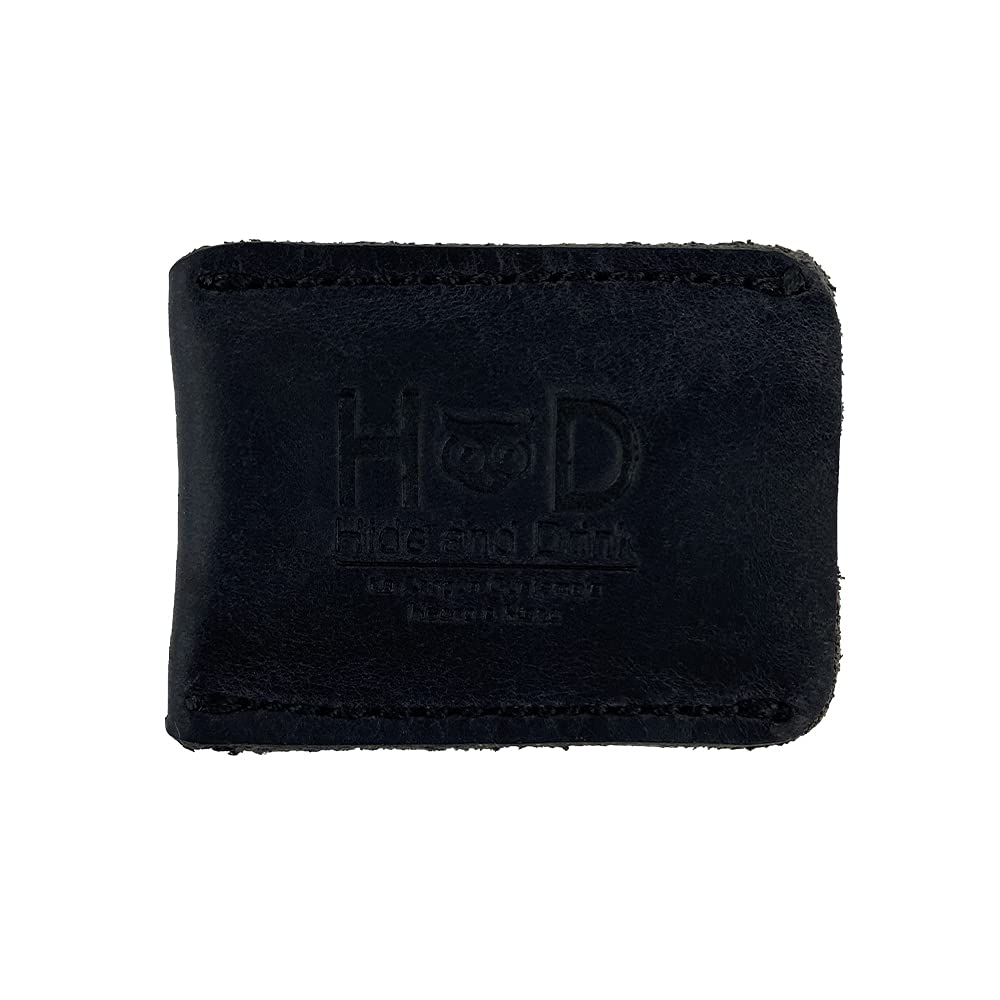 Hide & Drink, Leather Double Edge Safety Razor Head Protective Sheath, Shaving Travel Cover Handmade (Charcoal Black)