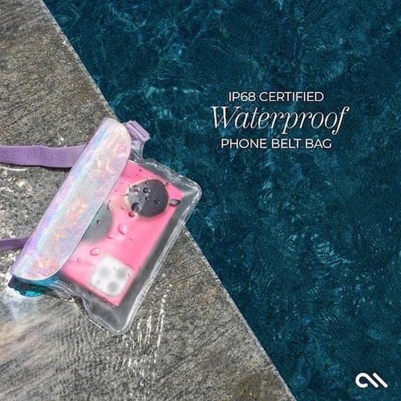 Case-Mate Waterproof Phone Pouch - IP68 Triple Seal Protection, Adjustable Strap | Iridescent for iPhone 17 Pro Max & More