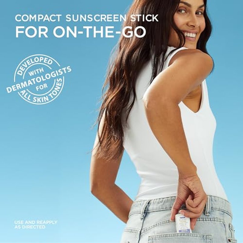 Coppertone Every Tone Invisible Finish Hydrating UV Defense Face Sunscreen Stick SPF 55 with Moisturizing Ceramides, Blends in Clear Sunscreen for All Skin Tones, 0.49 Oz Stick