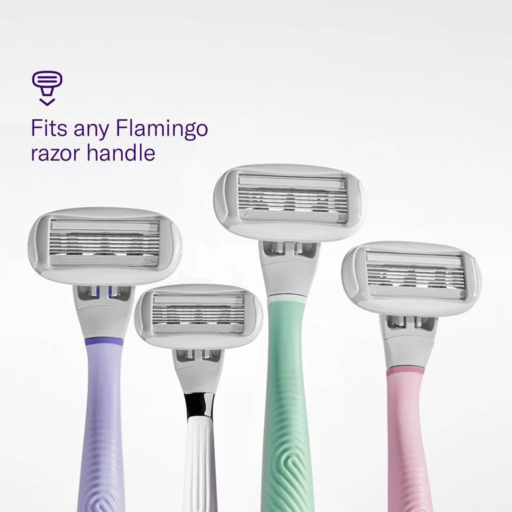 Flamingo Women's Razor Blade Refills - 5-Blade Refill Cartridges - 4ct