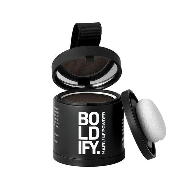 BOLDIFY Hairline Powder - Water-Resistant Dark Brown Root Touch-Up for Gray Coverage | 10g, 24-Hour Mess-Free Solution