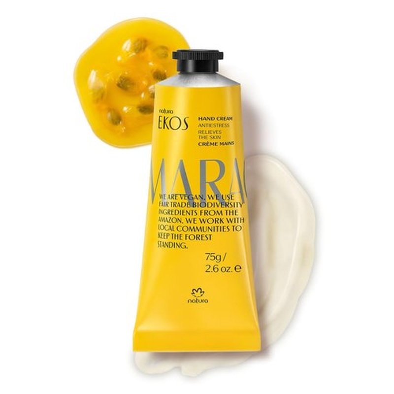 Natura Passion Fruit Hand Cream - Fast Absorbing 24-Hour Hydration - Vegan Skin Care - 2.6oz (75g)