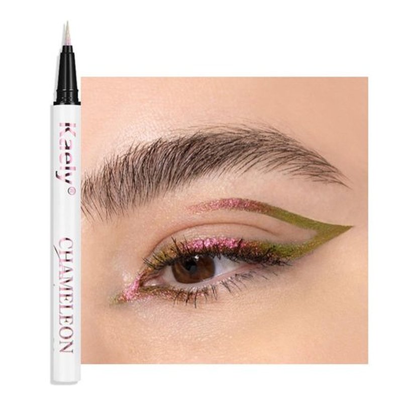 Kaely Chameleon Liquid Eyeliner - Glitter Metallic Chrome, Waterproof & Smudge-Proof, 01 Flare