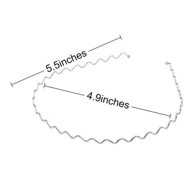 TEBIEKOY Silver Metal Wavy Headbands for Women, Elastic Hair Bands Stylish Thin Wavy Head Bands, Trendy Silver Hair Accessories Cute for Women Teens, 3 Pcs