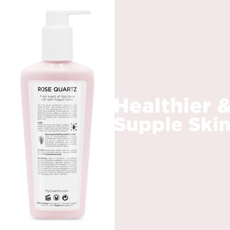 Cosmétiques Créatifs Rose Quartz Body Lotion with CoQ10, Kelp Extract and Hydrating Antioxidants, 8.5 fl. oz.