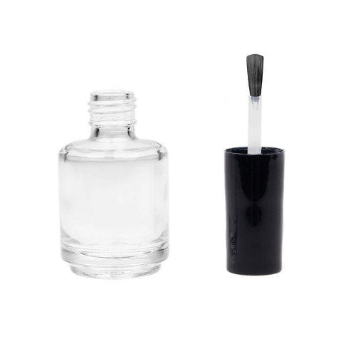Empty Nail Polish Bottles with Dupont Brushes - Set of 6 - Clear Transparent Glass - Including Funnels (for Easy Filling) and Mixing Balls (for Better Mixing Results) - Make Your Own Nail Polish