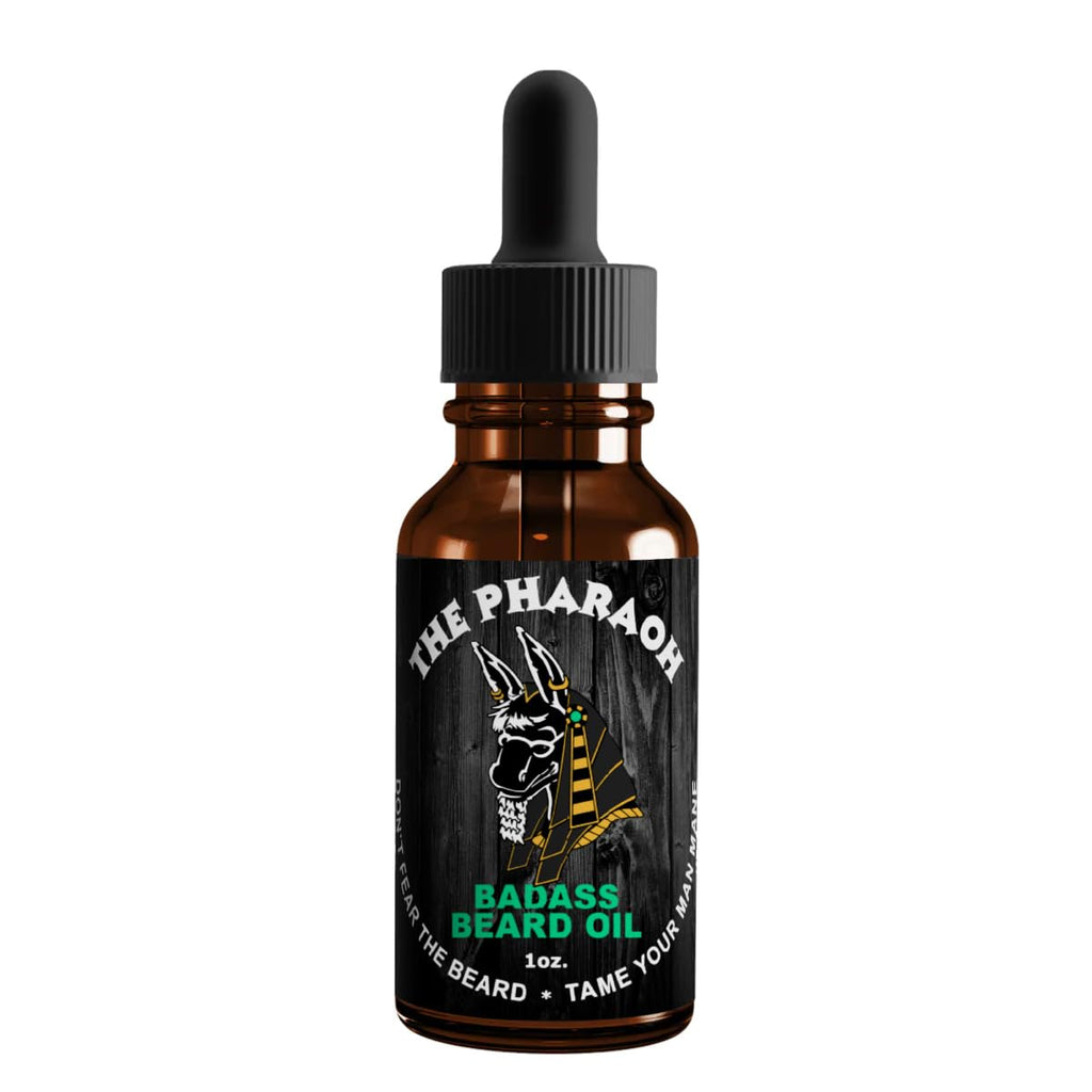 Badass Beard Care Beard Oil For Men - Pharaoh Scent, 1 oz - 100% Natural and Organic Food-grade Ingredients, Soften Hair and Hydrate Skin
