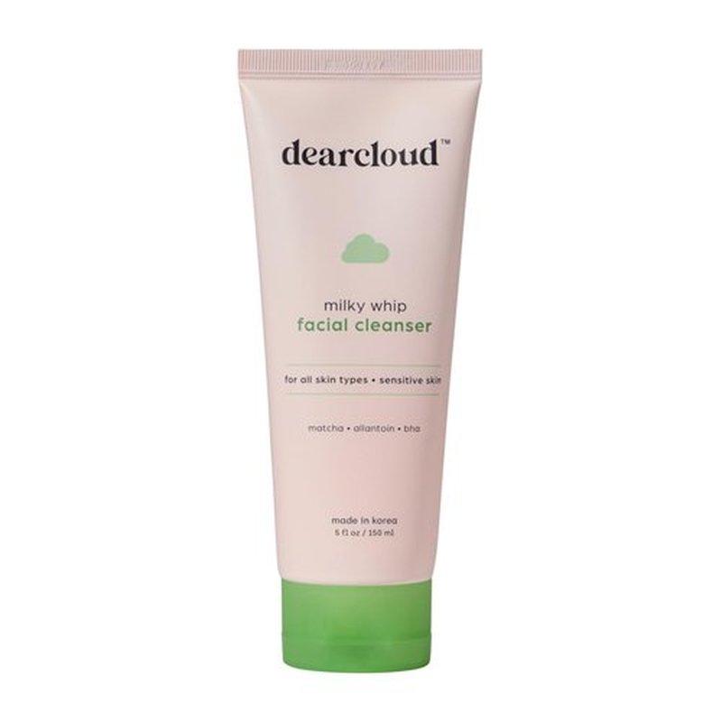 dearcloud Milky Whip Matcha Facial Cleanser – Korean Face Wash with BHA, Allantoin, and Matcha Green Tea (5 fl oz)