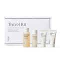 Natural Derma Project - Travel Kit - Mini Travel Size Skincare Essentials - Moringa Hemp Gel Cleanser, Green Caper Toner Essence, Cica Bio-Placenta Cream, B9 Tone-Up Cream (4 items)