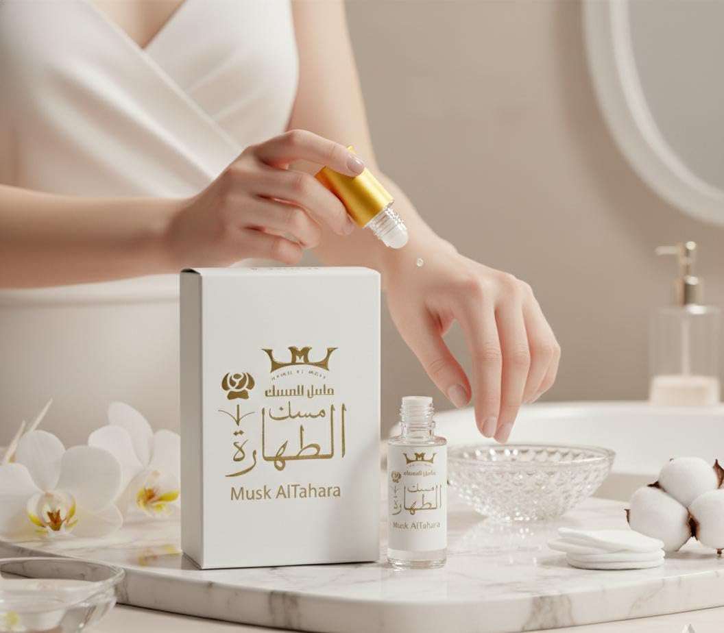 Mesk Al Tahara Pure Arabian Oil Perfume Body Premium Fragrance Oil for Long-Lasting Fragrance Freshness and Elegance White Musk Altahara HALAL 1 Bottle = 6ml مسك الطهاره ابيض حلال
