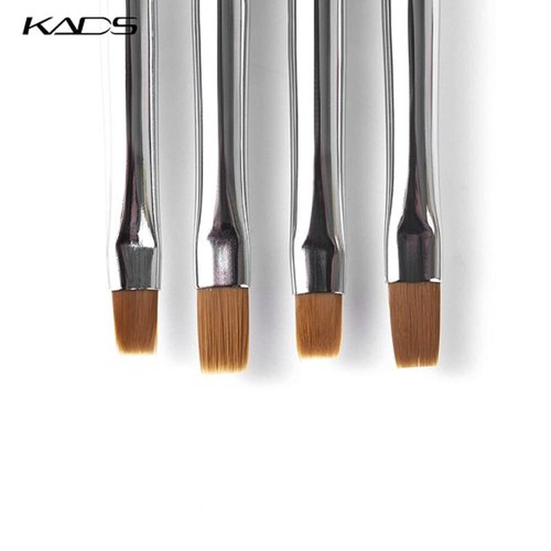 KADS Nail Art Gel Acrylic Brush Carving Pen Brush Nail Drawing Painting Pen Liquid Powder DIY Manicure Tool (Pink+Black, 2Pcs 4#+ 2Pcs 6#)