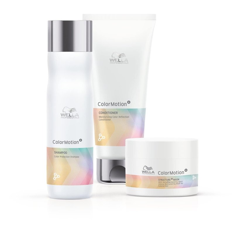 Wella Professionals ColorMotion+ Color Protection Set - Shampoo, Conditioner & Structure+ Mask for Smooth, Shiny Colored Hair
