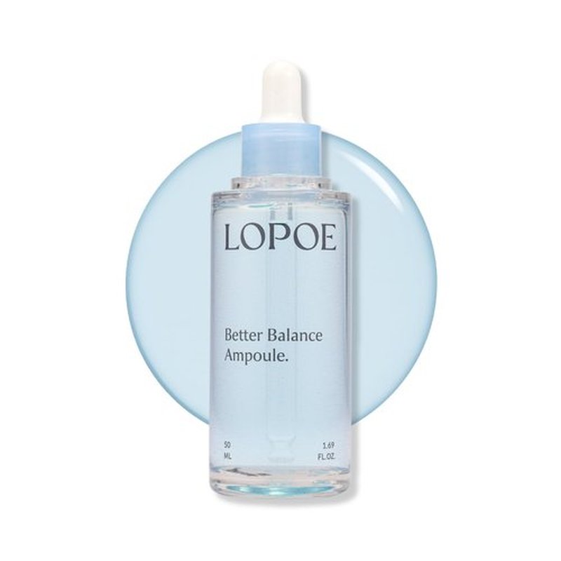 LOPOE Better Balance Ampoule - Facial Serum for Glass Skin, Blue Agave, Including panthenol. Skin Relief with Hyaluronic Acid, Soothing and hydrating, Vegan, Korean Skincare (1.69 Fl. Oz, 50ml)