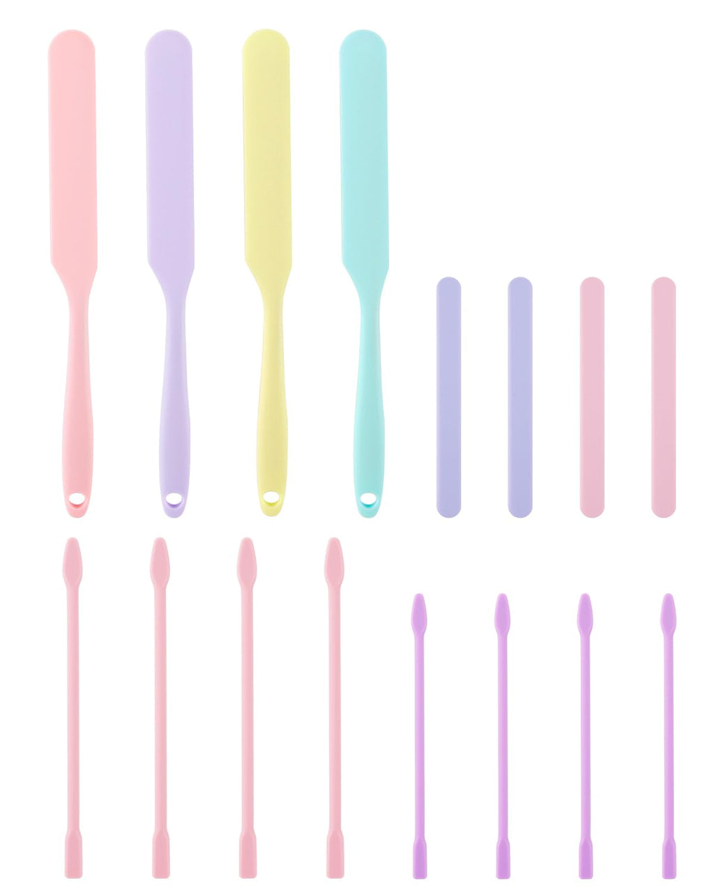 Lady Up 16-Pack Wax Spatulas Waxing Applicators, Non-Stick Silicone Sticks for Hair Removal, Body Face Hard Wax, Large Reusable Scrapers for Home & Salon Use