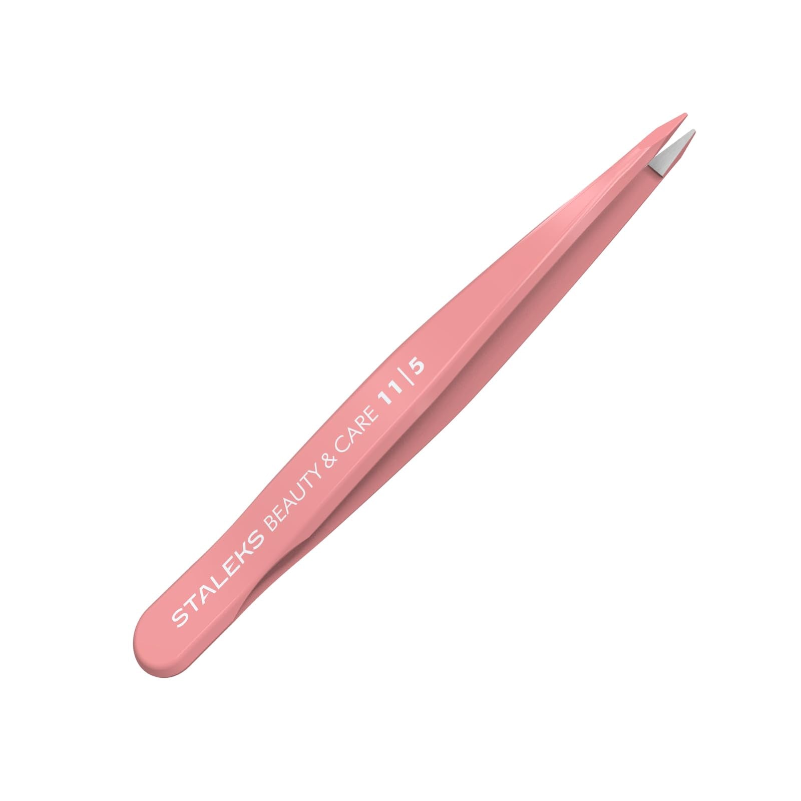 STALEKS BEAUTY & CARE 11 Type 5 Eyebrow Tweezers – Pointed Stainless Steel with Stylish Colored Handles for Ingrown Hairs & Spot Correction