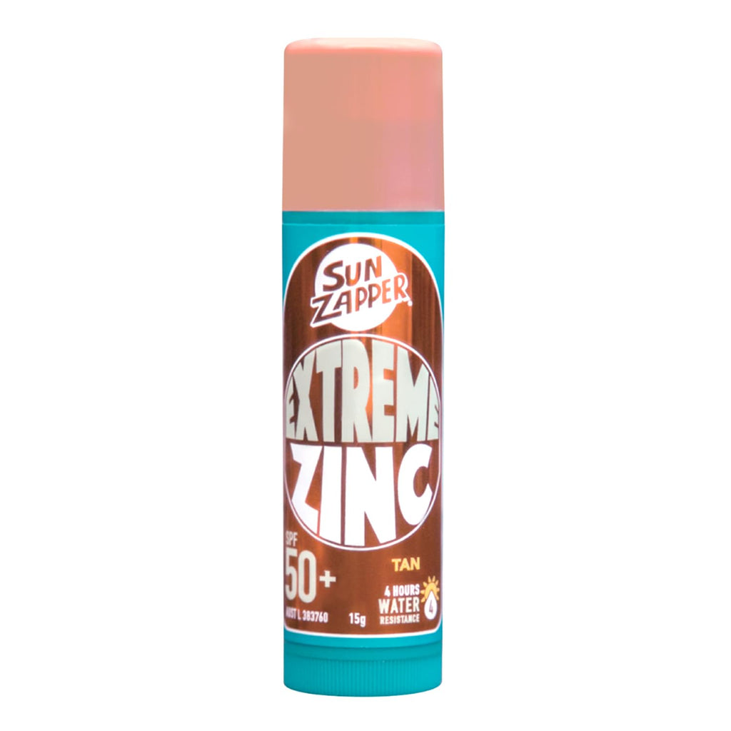 Sun Zapper Extreme Zinc Sunscreen Stick SPF 50+ Tan – Water Resistant Mineral Sunscreen for Face, Zinc Oxide Surf Sunscreen Stick for Surfing and Water Sports, 15g (0.53 oz), Australian Made
