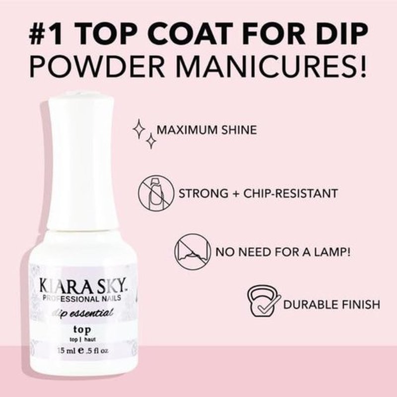 KIARA SKY Dip Top Coat - Ultra-Shiny Nail Dip Powder Essential | No Lamp Needed | 15 ml | Cruelty-Free