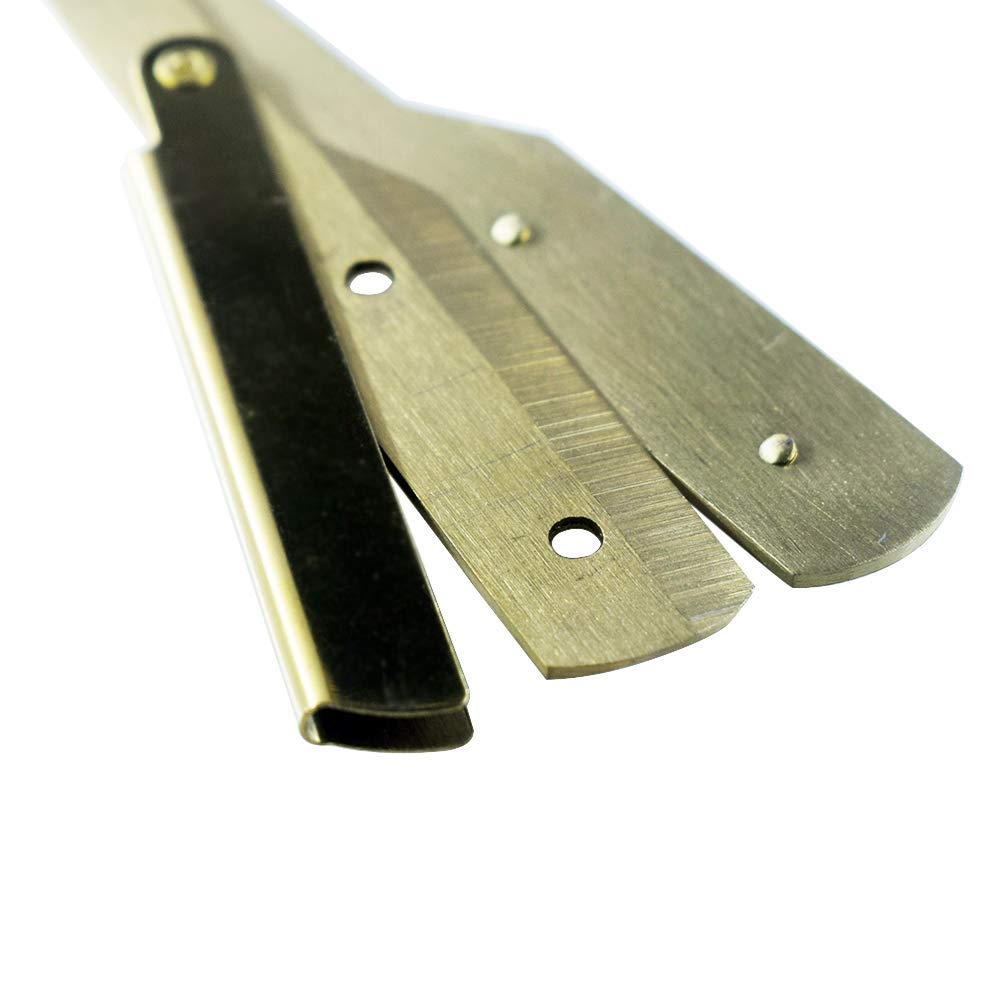 Sicastar Stainless Steel Straight Edge Barber Shaving Razor Folding Straight Razor Single Edge Replaceable Blades fit for All of Double Edge Razor Blades (Gold)
