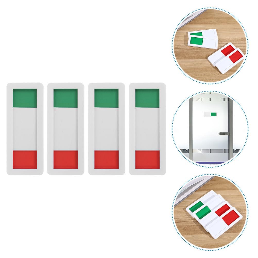 8 pcs Acrylic Open Closed Sign for Office Doors, Red/Green Slider Signs with Privacy Indicator for Meetings, White Background