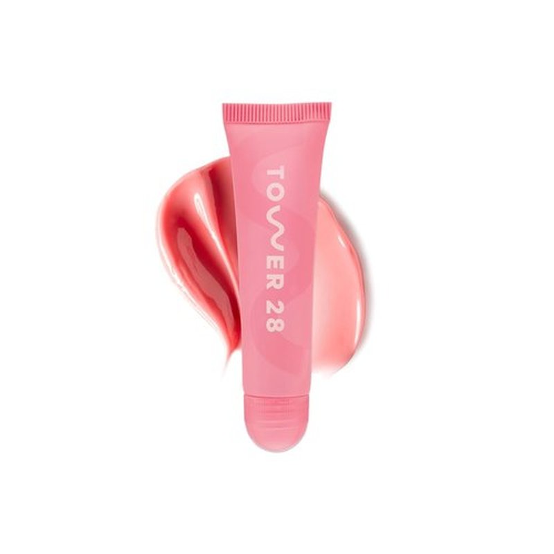 Tower 28 LipSoftie Tinted Lip Balm - Hydrating Glossy Treatment with Jojoba Oil & Shea Butter | Watermelon Kiwi (0.38 oz)