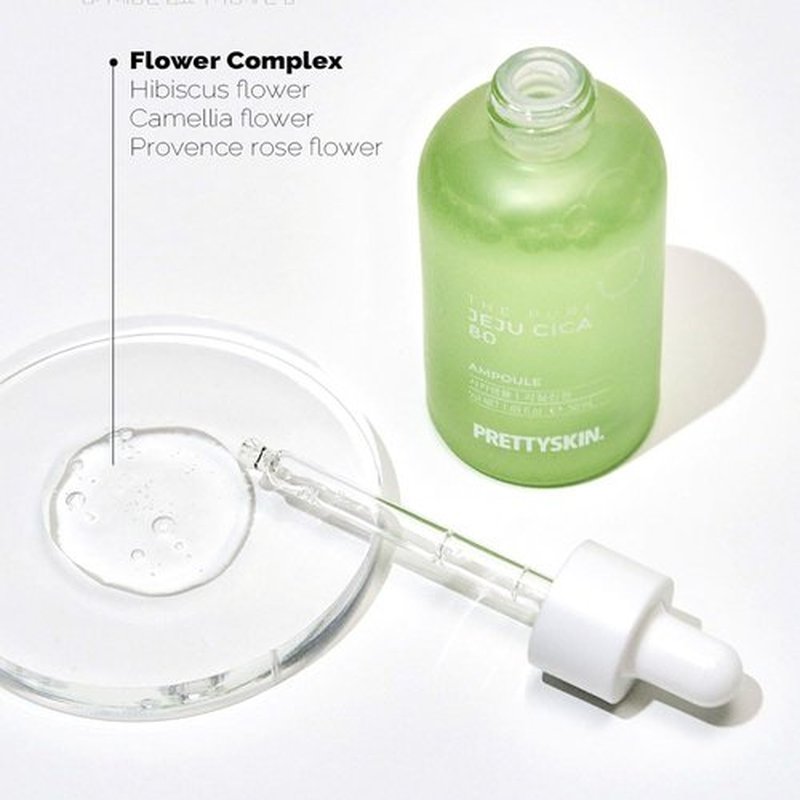 PRETTYSKIN Jeju Centella Asiatica 80% Soothing Ampoule – Calming Serum for Sensitive Skin with Tea Tree & Flower Complex, Hypoallergenic & Dermatologist Tested 1.69 fl. oz.