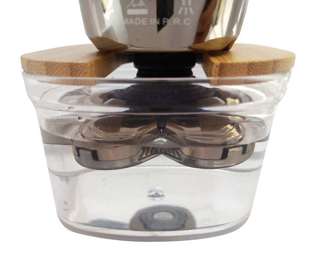 FitSand Bamboo Shaver Rinse Stand Compatible with Skull Shaver Pitbull Gold PRO GX5 Head and face Shaver